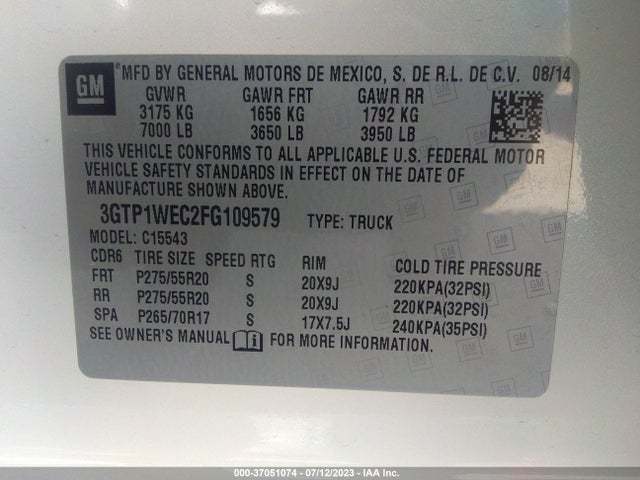 GMC Sierra 1500 Denali 2015 3GTP1WEC2FG109579 Image 9