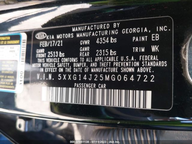 5XXG14J25MG064722 KIA K5 LXS