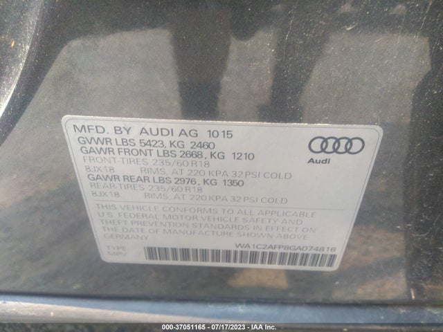 WA1C2AFP8GA074816 Audi Q5 PREMIUM