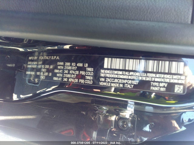 ZACCJBCB3HPG61627 Jeep Renegade Trailhawk