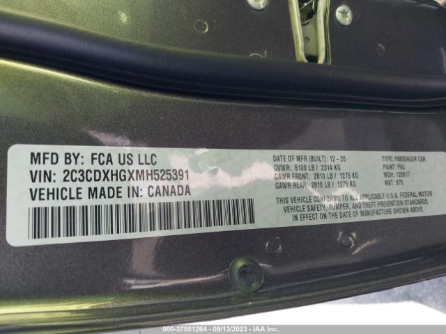 2C3CDXHGXMH525391 Dodge CHARGER GT