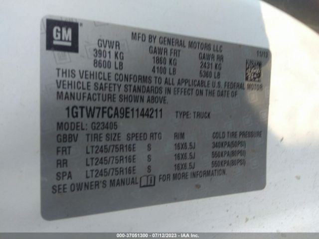 1GTW7FCA9E1144211 GMC SAVANA CARGO VAN