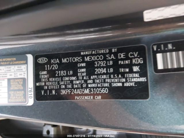 3KPF24AD5ME310560 KIA Forte Lxs