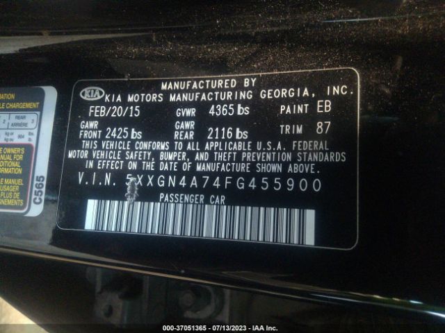 5XXGN4A74FG455900 KIA OPTIMA EX
