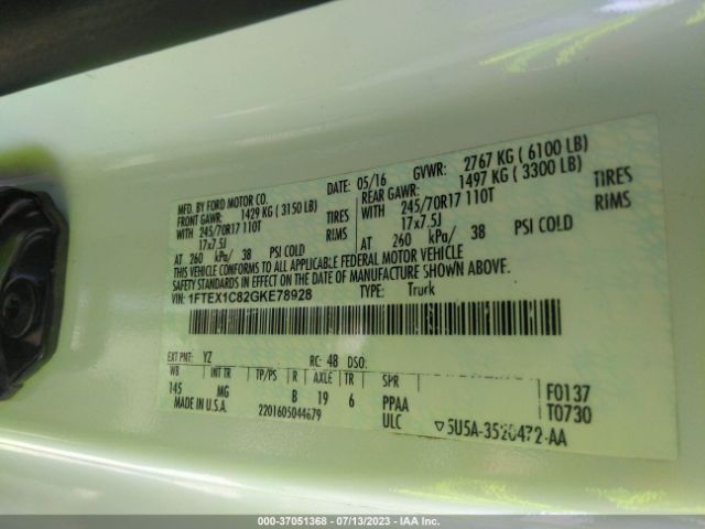 1FTEX1C82GKE78928 Ford F-150 Xl/xlt