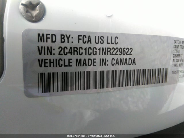 2C4RC1CG1NR229622 Chrysler Voyager Lx