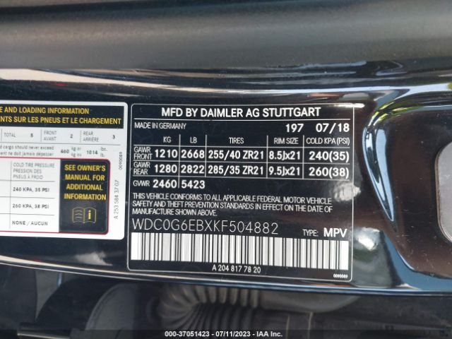 WDC0G6EBXKF504882 Mercedes-Benz Glc Amg Glc 43