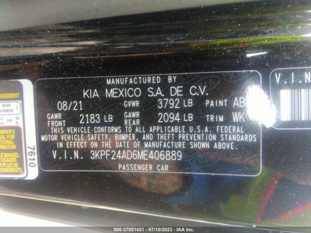 3KPF24AD6ME406889 KIA Forte Lxs