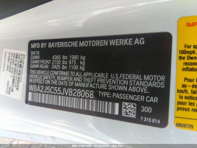 BMW 2 Series M240i 2018 WBA2J5C55JVB28068 Image 9