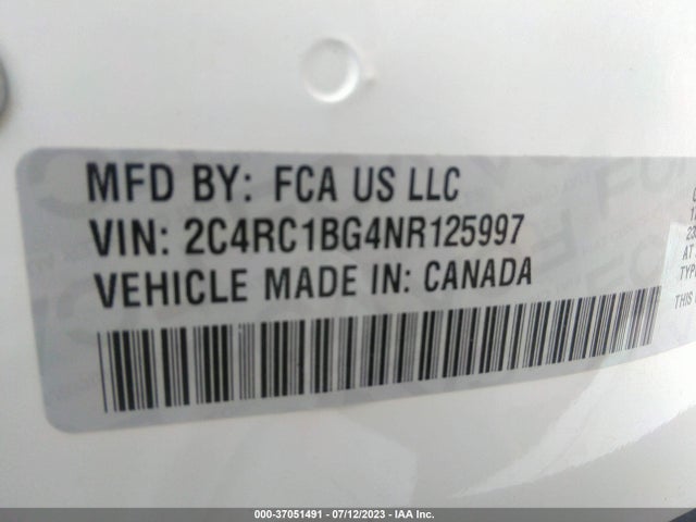 2C4RC1BG4NR125997 Chrysler Pacifica Touring L