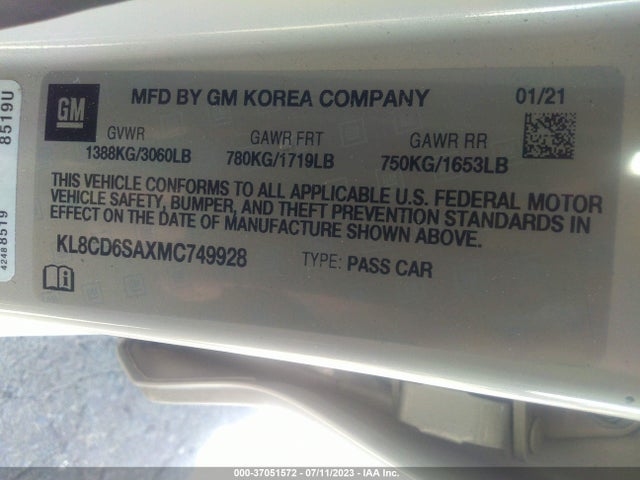 Chevrolet SPARK 1LT 2021 KL8CD6SAXMC749928 Image 9