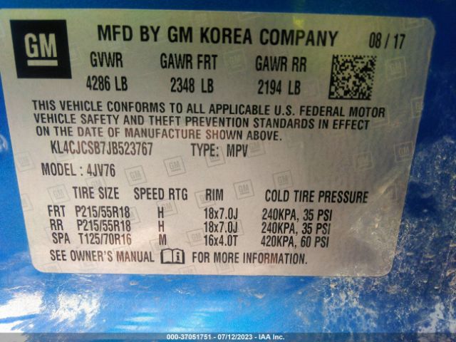 KL4CJCSB7JB523767 Buick Encore Essence