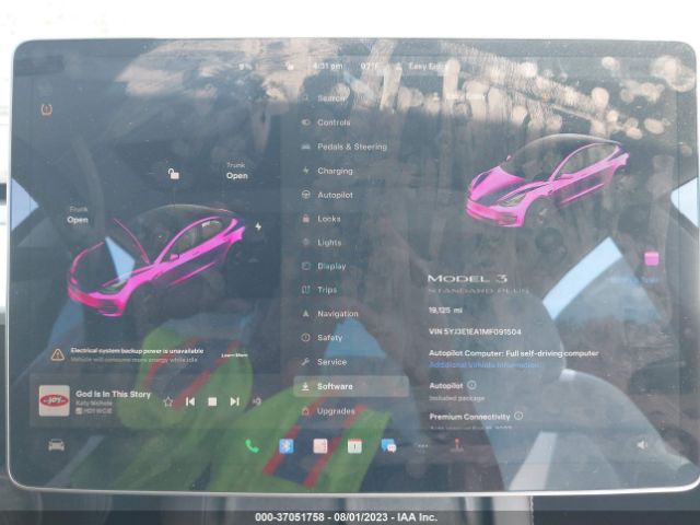 5YJ3E1EA1MF091504 Tesla Model 3 Standard Range Plus