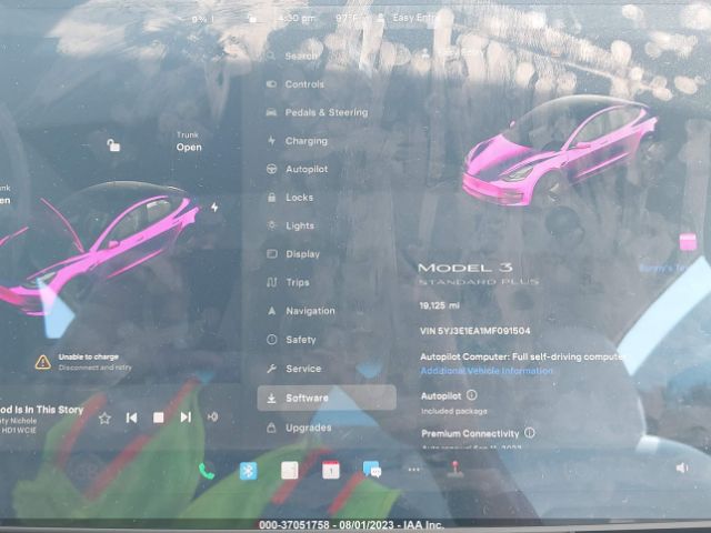 5YJ3E1EA1MF091504 Tesla Model 3 Standard Range Plus