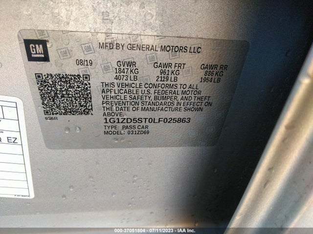 Chevrolet MALIBU LT 2020 1G1ZD5ST0LF025863 Image 9