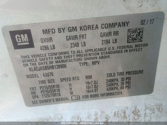 KL4CJASB5HB139906 Buick Encore Preferred