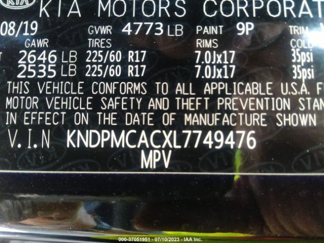 KNDPMCACXL7749476 KIA Sportage Lx