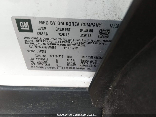 Chevrolet Trailblazer Lt 2021 KL79MPSL4MB119799 Image 9