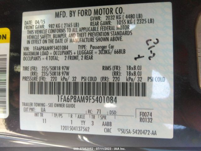 1FA6P8AM9F5401084 Ford Mustang V6