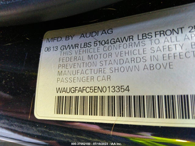 WAUGFAFC5EN013354 Audi A6 2.0t Premium Plus