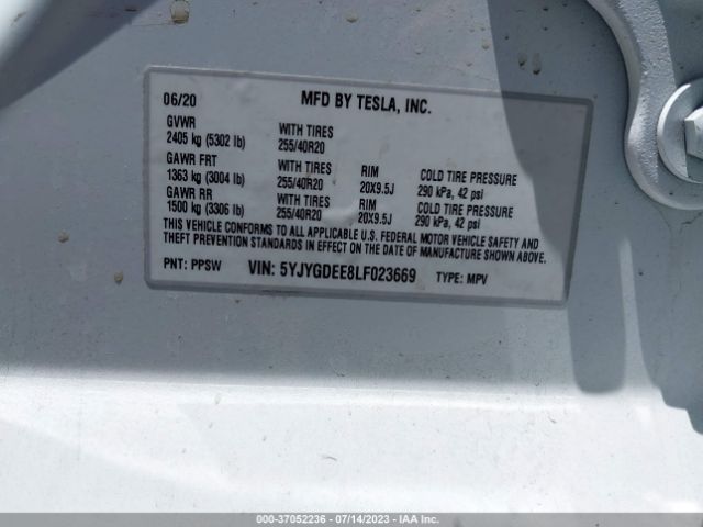 5YJYGDEE8LF023669 Tesla Model Y Long Range