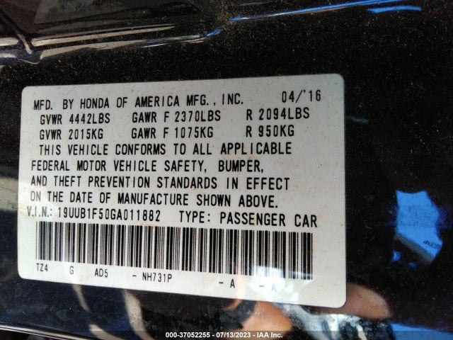 Acura TLX TECH 2016 19UUB1F50GA011882 Image 9