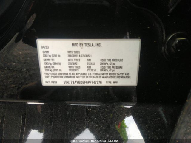 7SAYGDEF6PF747376 Tesla Model Y Performance