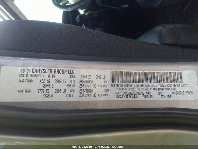 Dodge Durango Sxt 2014 1C4RDHAG3EC597706 Image 16