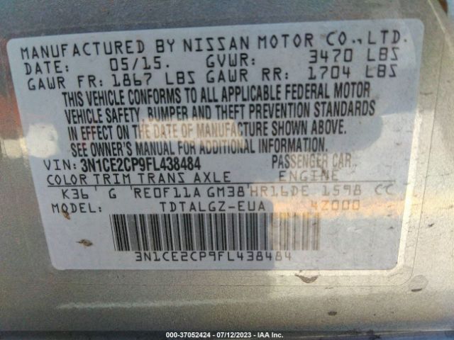 3N1CE2CP9FL438484 Nissan Versa Note Sr