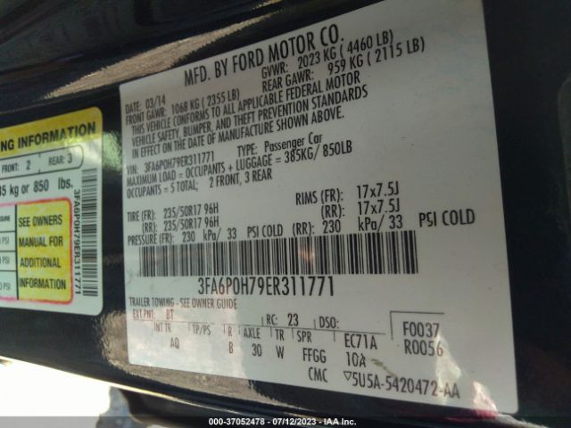 3FA6P0H79ER311771 Ford FUSION SE