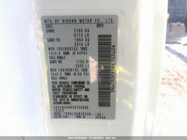 3N6CM0KN5KK702608 Nissan Nv200 Compact Cargo S