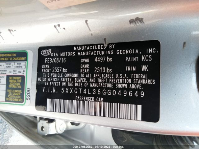 5XXGT4L36GG049649 KIA Optima Lx