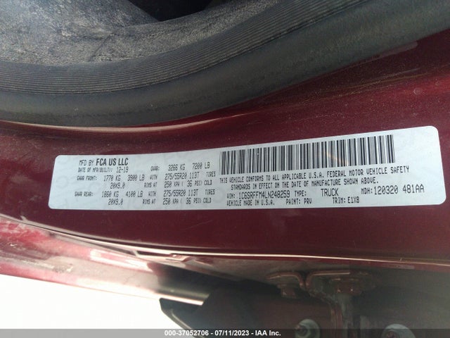 1C6SRFFM4LN248259 RAM 1500 Big Horn