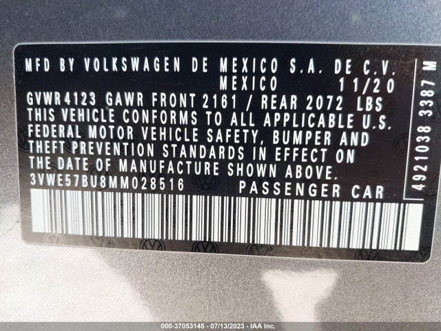 3VWE57BU8MM028516 Volkswagen JETTA SEL