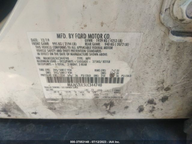 MAJ6S3JL5LC344740 Ford Ecosport Ses