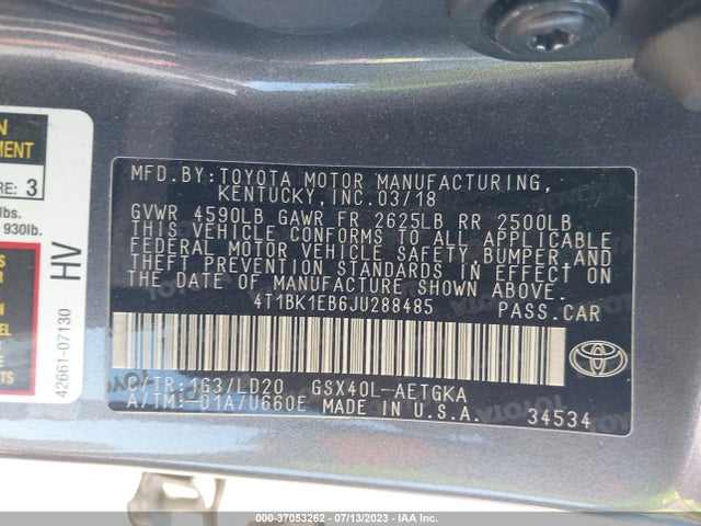 Toyota AVALON XLE 2018 4T1BK1EB6JU288485 Image 16