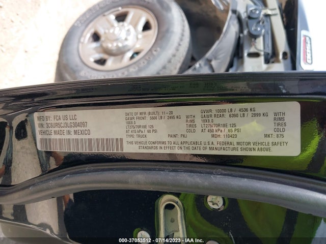 3C6UR5CJ3LG304097 RAM 2500 Tradesman