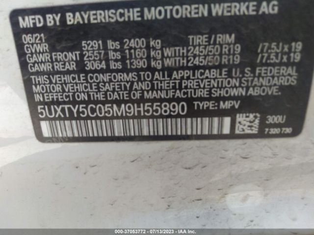 5UXTY5C05M9H55890 BMW X3 Xdrive30i
