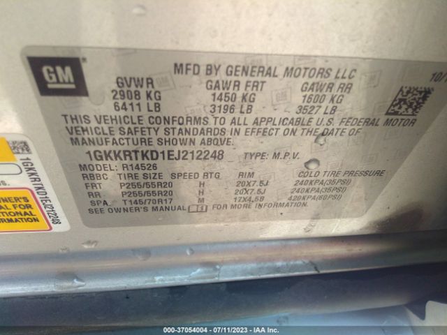 1GKKRTKD1EJ212248 GMC Acadia Denali