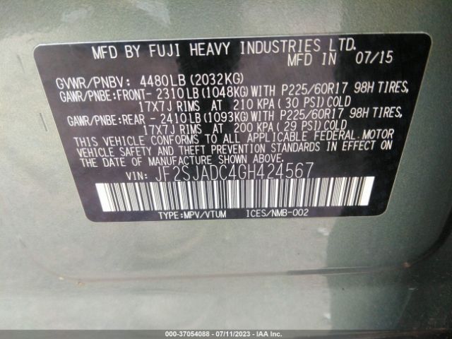JF2SJADC4GH424567 Subaru Forester 2.5i Premium