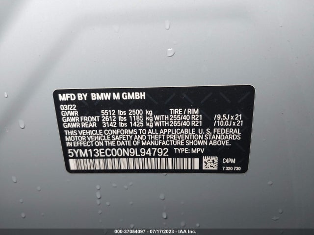 2022 BMW X3, VIN: 5YM13EC00N9L94792