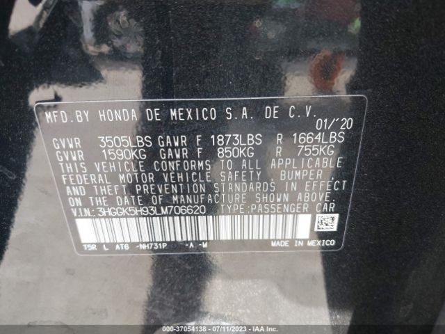 3HGGK5H93LM706620 Honda Fit Ex-l