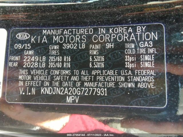 KNDJN2A20G7277931 KIA Soul Base