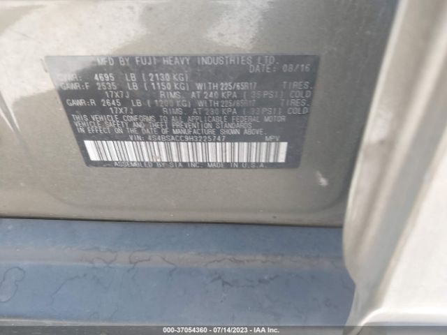 4S4BSACC9H3225747 Subaru Outback Premium