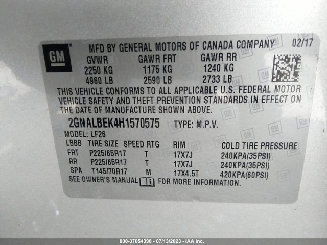 Chevrolet EQUINOX LS 2017 2GNALBEK4H1570575 Image 9