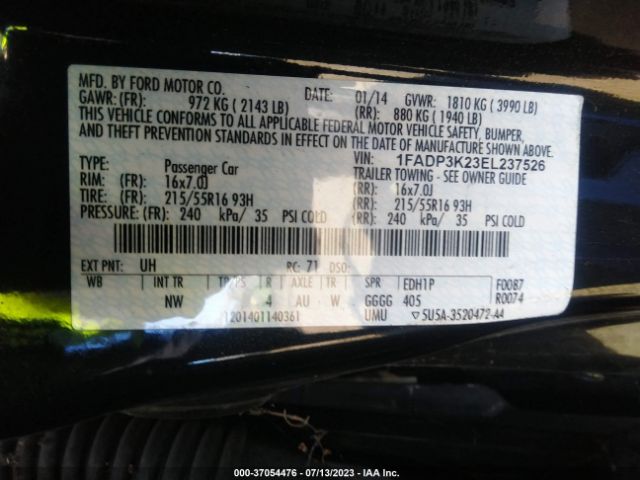 1FADP3K23EL237526 Ford FOCUS SE