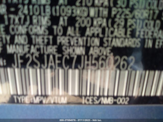 JF2SJAEC7JH560262 Subaru Forester Premium