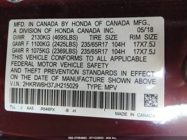 Honda CR-V LX 2018 2HKRW6H37JH215029 Image 9