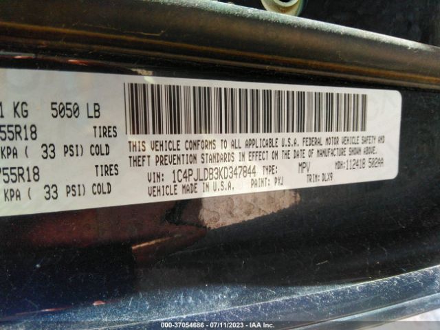 1C4PJLDB3KD347844 Jeep Cherokee Limited