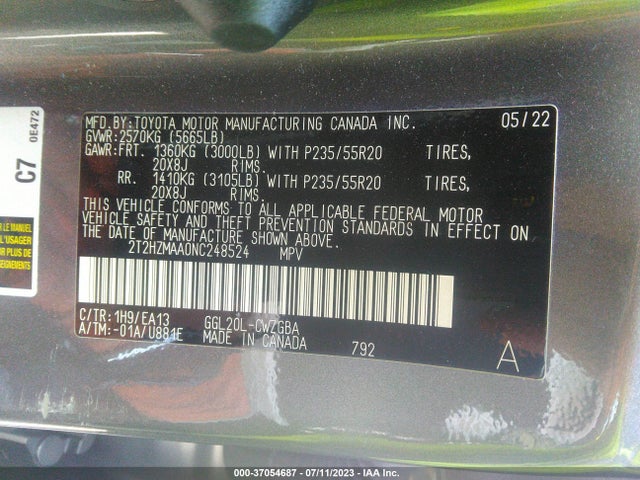 2T2HZMAA0NC248524 Lexus Rx Rx 350